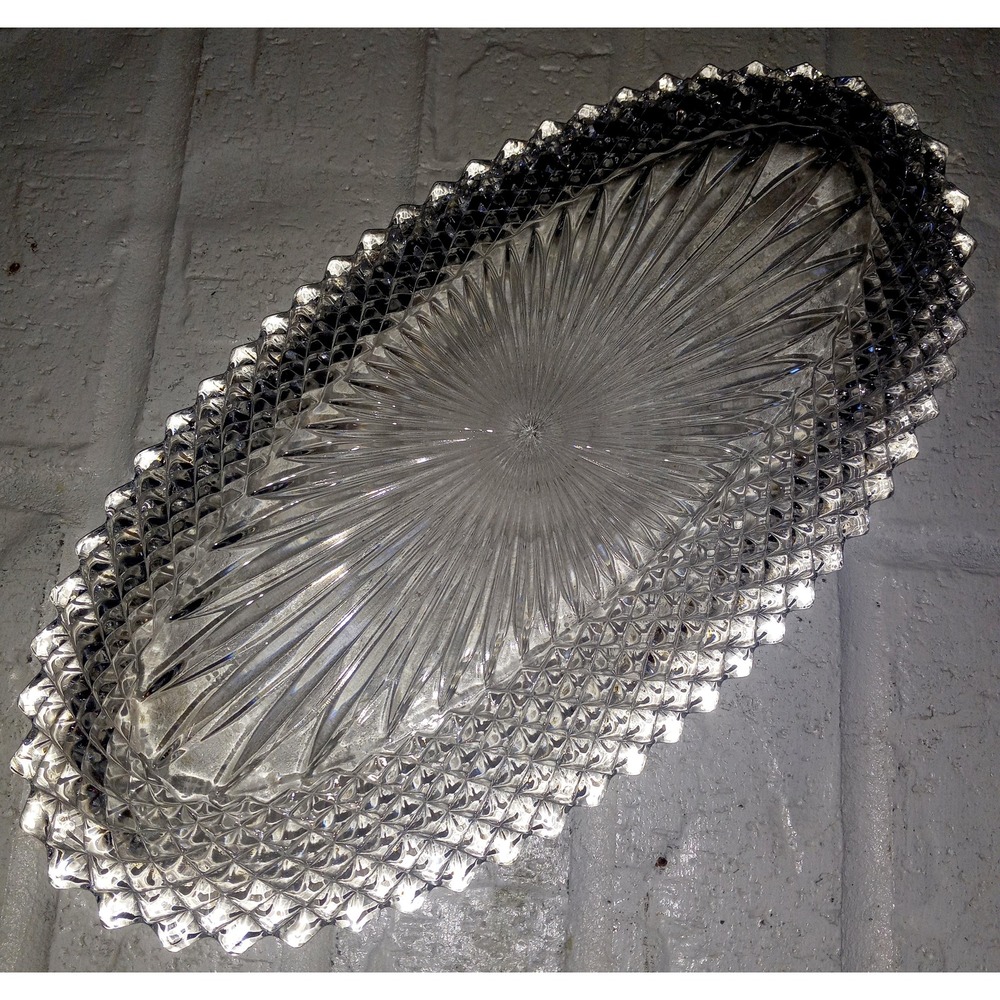 Vintage Westmoreland English Hobnail Clear Glass Celery Dish,‎ 12 1/2"  x 6 1/2" - Picture 2 of 3